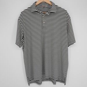 Peter Millar Summer Comfort Polo Shirt Mens XL Black Stripe Golf Performance